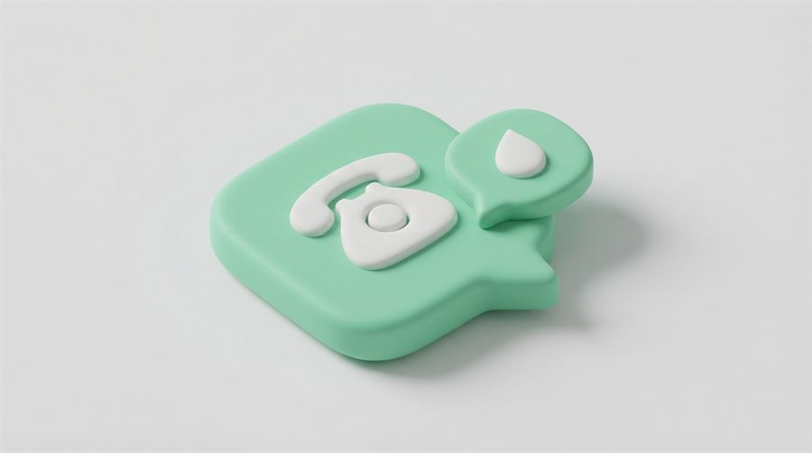 전화 상담을 표현한 3D 일러스트