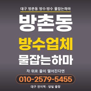 대구 방촌동 방수업체 | 주차장 천장에서 물이 떨어진다면 위 세대 발코니입니다