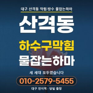 대구 산격동 하수구막힘, 관이 막힌 것이 아니라 받는 곳이 차 있었습니다