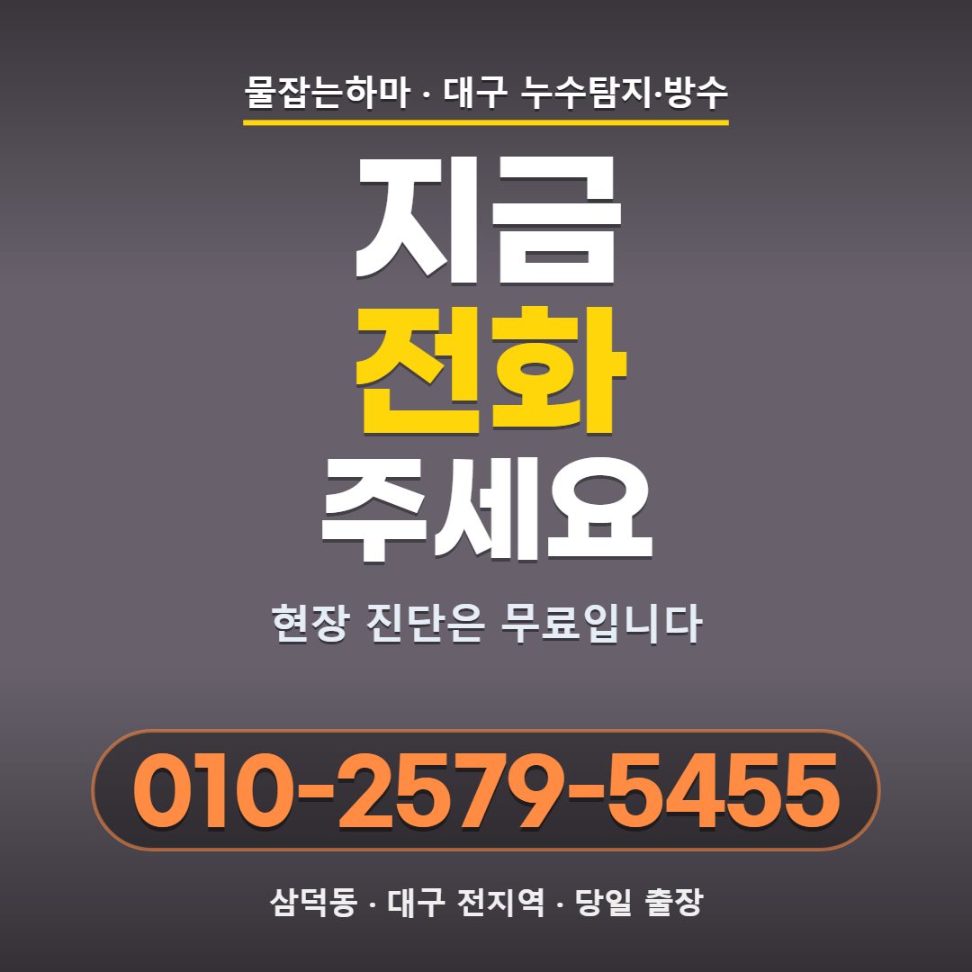대구 삼덕동 누수탐지 전화 문의