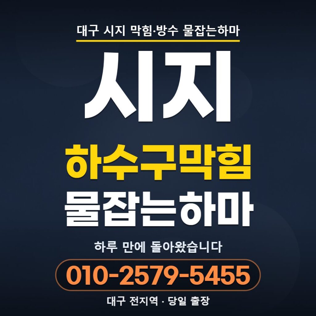 대구 시지 하수구막힘