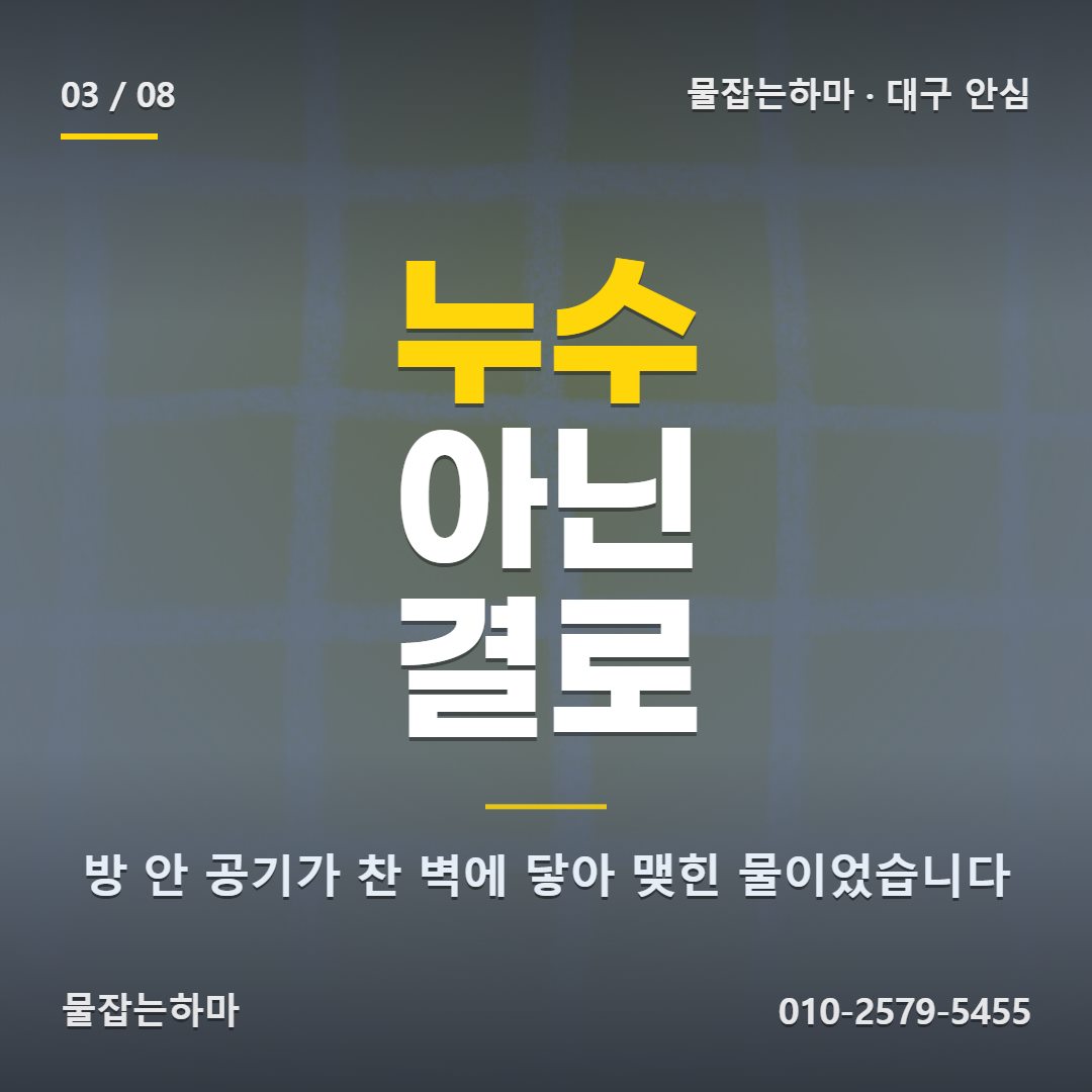 대구 안심 누수업체 원인은 무엇이었나요