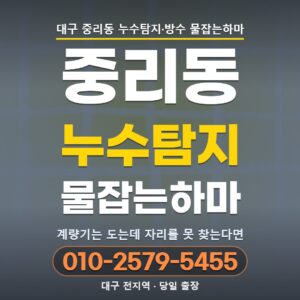 대구 중리동 누수탐지 | 소리로 못 찾을 때는 기체를 넣어 찾습니다