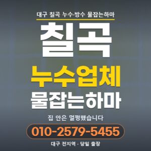 대구 칠곡 누수업체 | 집은 멀쩡한데 수도 요금만 세 배가 나왔다면