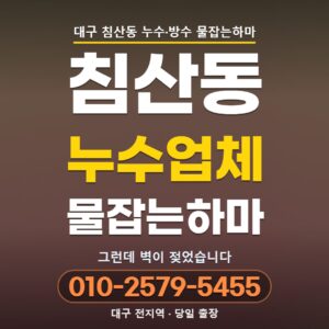 대구 침산동 누수업체, 아무도 쓰지 않는 물이 새고 있었습니다