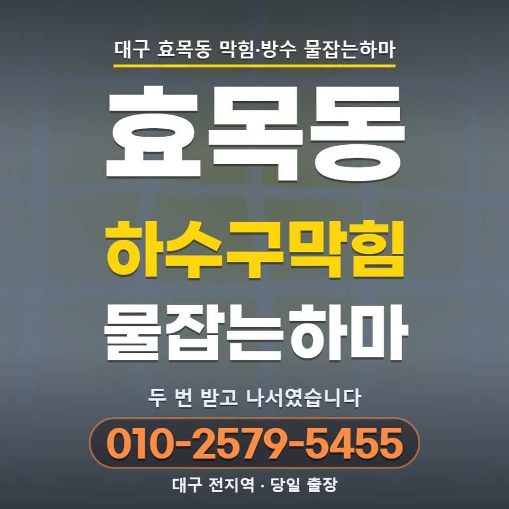 대구 효목동 하수구막힘
